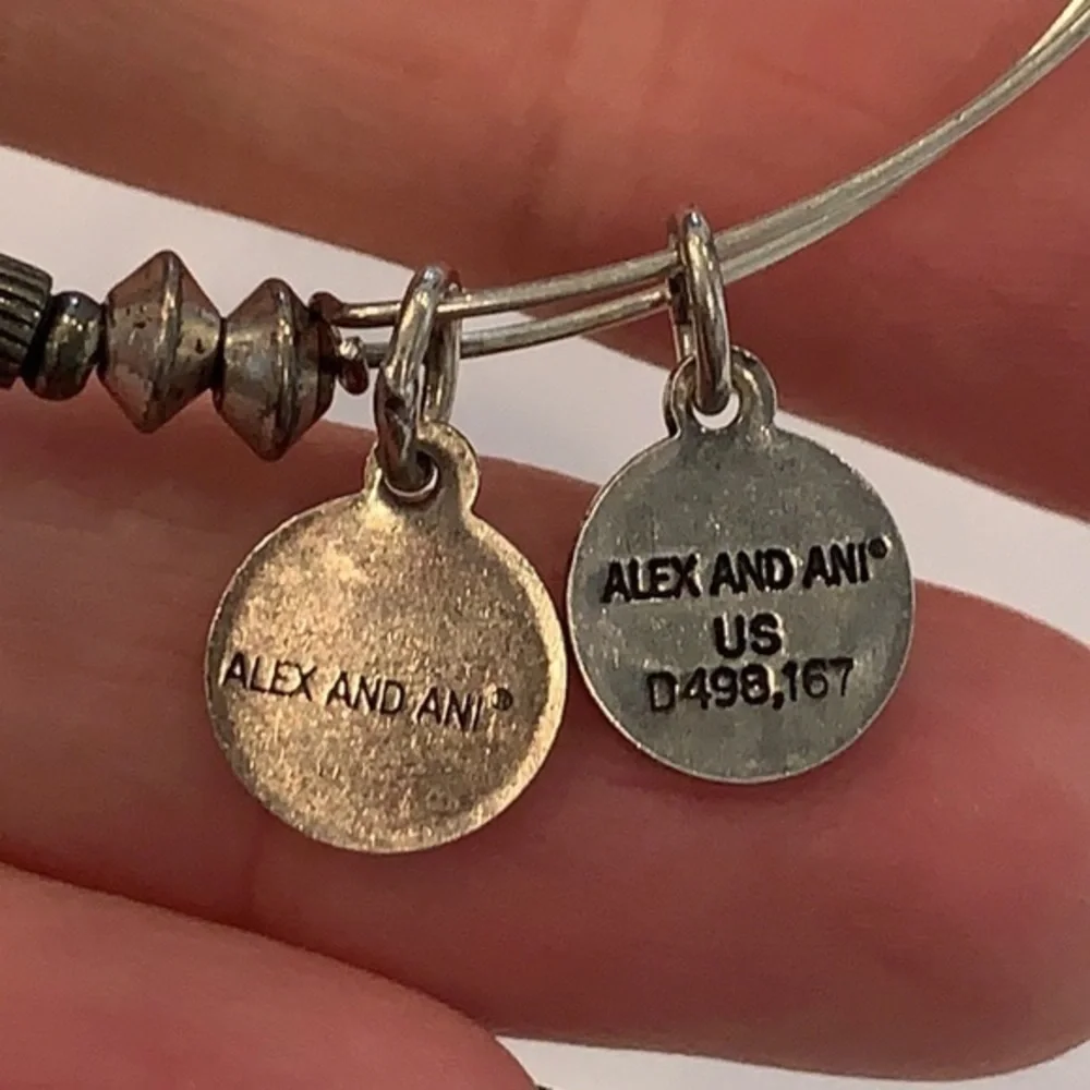Alex and ani boat anchor silver tone beaded